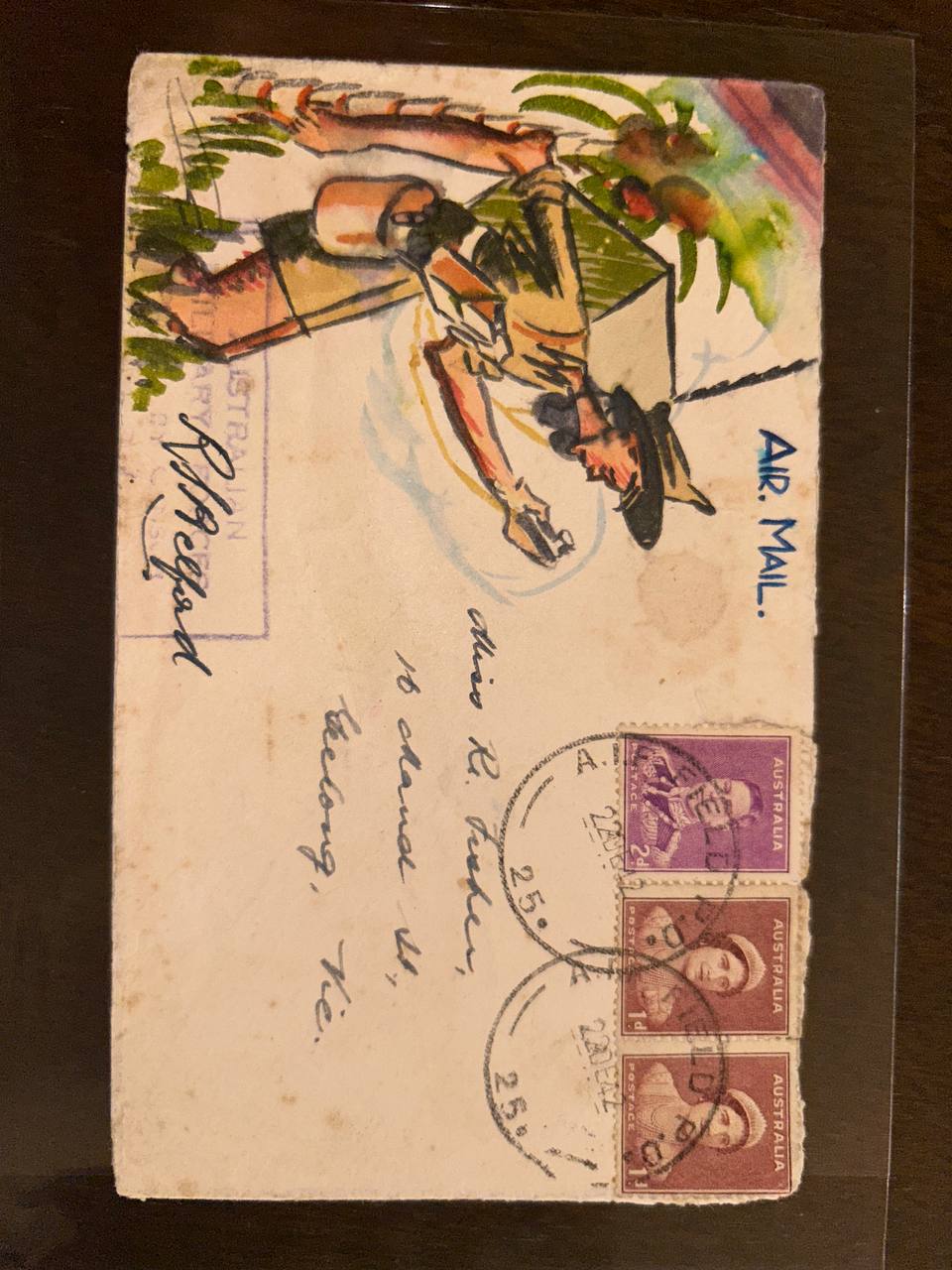 WW1 Australian Army Painted Envelope